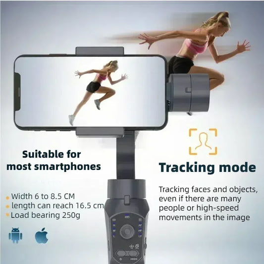 Handheld Gimbal Stabilizer for Smartphone, 3-Axis Phone Gimbal for Android and iPhone Video Recording with Ultra-Wide-Angle Mode