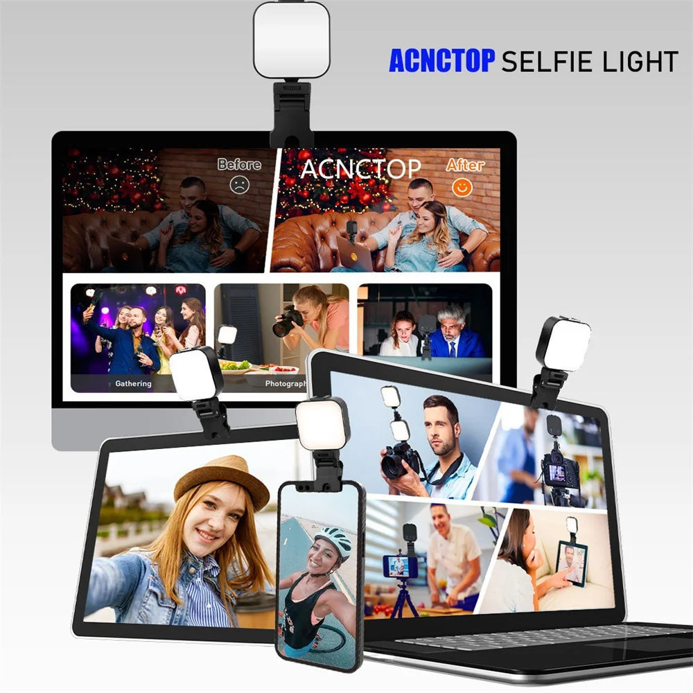 FANGTUOSI 2025 new Video Conference Live Beauty Mobile Phone Fill Light Screen Eye Protection Light Battery Model ABS for phone