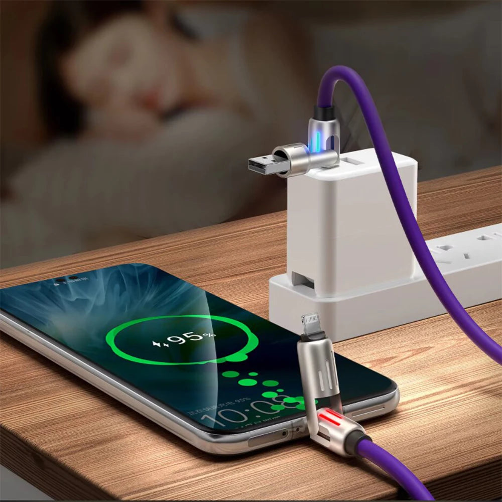 ﻿ TUTI  240W USB C-line  4-in-1 silicone fast charging cable, with C/USB A/L ports, suitable for iPhone/iPad/Samsung/MacBee 5 '